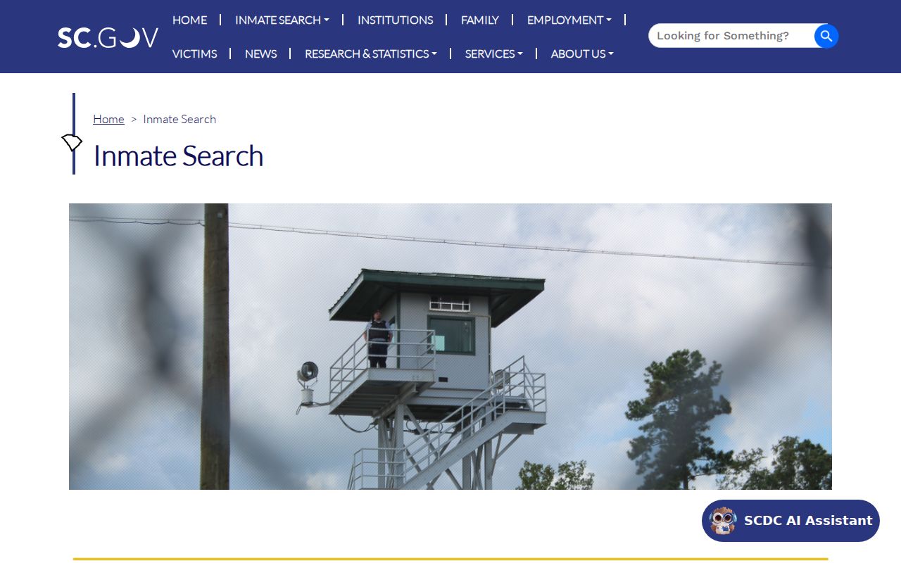 Official South Carolina Department of Corrections inmate search